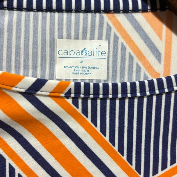 Cabana Life Blue and Orange Long Sleeve Dress - Picture 5 of 5